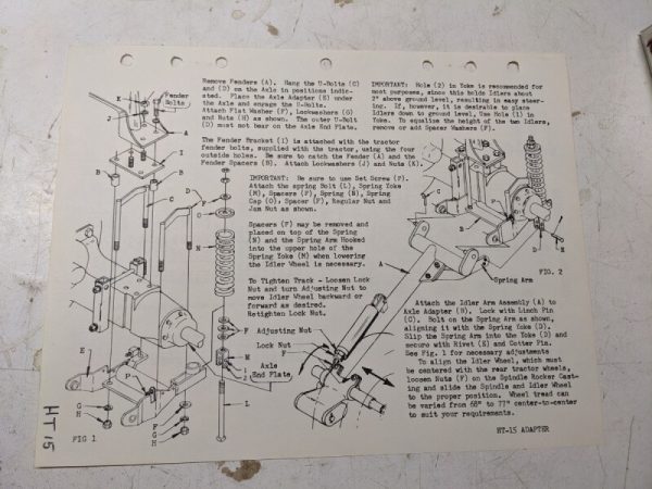 Arps Half Track Adapter Parts List Installation Axle Adapter Tractor Ht ...