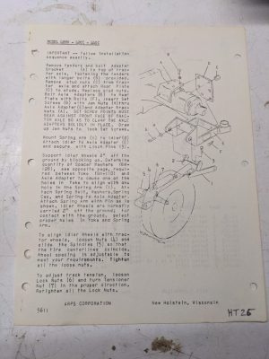 Arps Half Track Adapter Part List Installation John Deere Tractor Ht-25 420 W I
