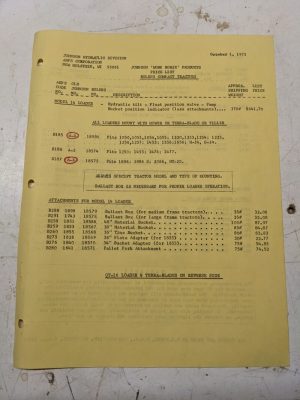 Johnson Work Horse Products Price List Bolens Compact Tractors 1973 Model 14 24