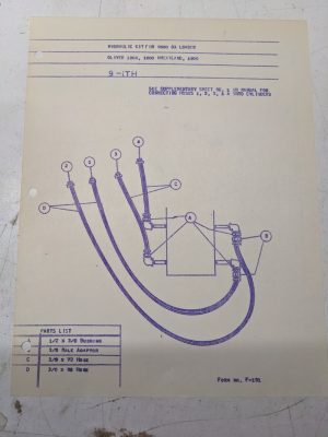 Johnson Work Horse Loader 9500 Bx Hydraulic Kit Oliver 1800 Wheatland 1900
