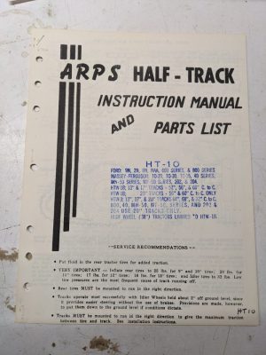 Arps Half Track Instruction Manual Parts List Book Ht-10 Ford Mf Htw 9N 8N
