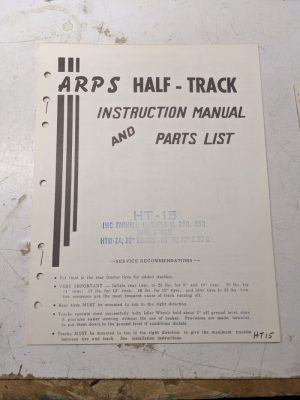 Arps Half Track Instruction Manual Parts List Book Ht-15 Ihc Farmall Super H Htw