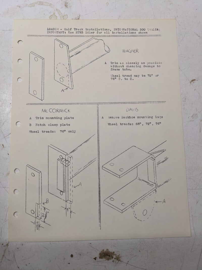 Backhoe Loader & Arps Half Track Installation Compatibility Modifications