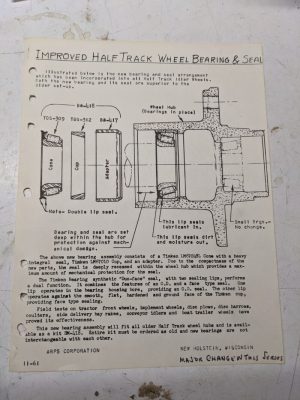 Arps Half Track Wheel Bearing & Seal Update Replacement Tractor Page 11-61