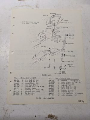 Arps Half Track Axle Adapter Part List Massey Ferguson M F 65 Tractor Ht-31