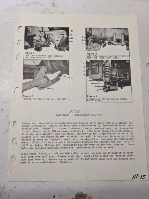 Arps Half Track Axle Adapter Part List David Brown 880 990 Tractor Ht-35