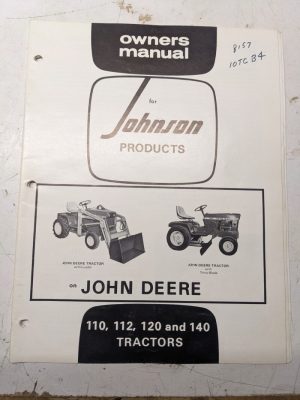 Johnson Loader Manual Parts List Jd 110 112 120 140 Model 10M 10Tc 12 John Deere
