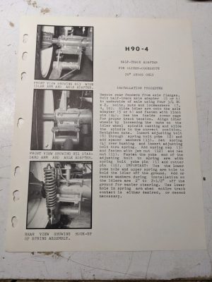 Arps Tractor Half-Track Axle Adapter Instruction Part List H90-4 Oliver Cockshut