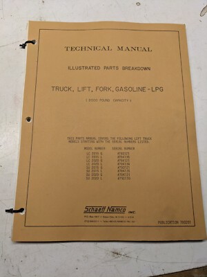 Schaeff Namco Parts List Breakdown Manual Lc Su 2015 2020 L G Fork Lift Truck