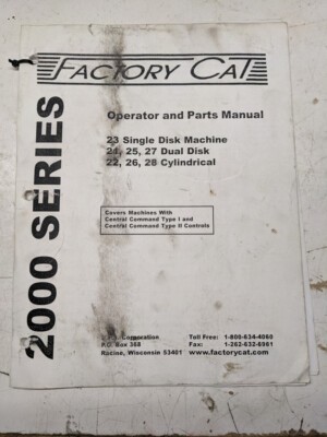Factory Cat Operator Service Parts List Book Diagrams Model 23 21 25 27 22 26 28