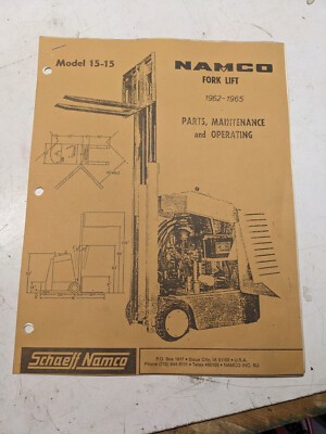 Namco Parts Book List Manual Fork Lift Truck 1962-1965 Su G 0662 (A)