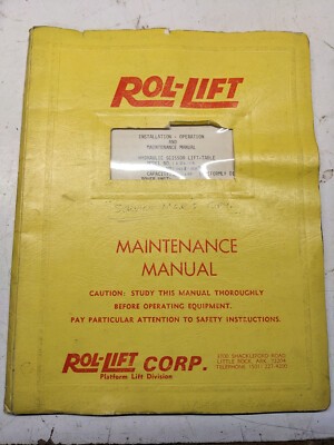 Rol-Lift Installation Operation Maintenance Manual Ldl-12 Scissor Lift Table