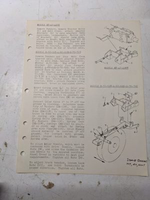 Arps Half Track Adapter Part List Models Mt-40-420T John Deere Tractor Ht-17