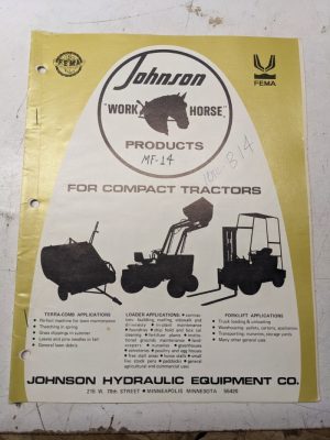 Johnson Work Horse Loader Manual Parts List Model 10 Tc Massey Ferguson Mf-14