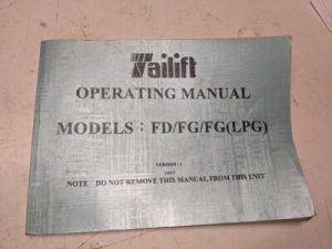 Tailift Fork Lift Truck Operating Manual Model Fd Fg Fg(Lpg) 1997 Shop Book