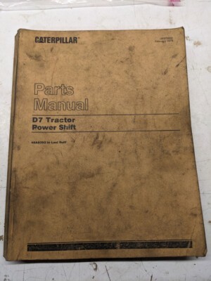 Caterpillar Cat Parts List Book Catalog Manual D7 Tractor Power Shift 1979