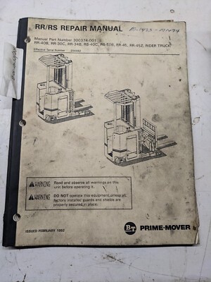 Prime Mover Repair Service Manual Rr Rs 40 30 34 40 50 45 B C Z Rider Truck Shop