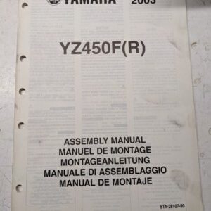 Yamaha Dealer Assembly Manual Motorcycle 5Ta-28107-50 Yz450F(R) 2002