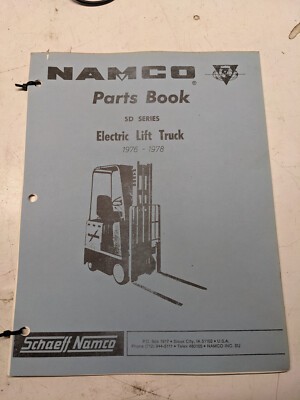 Namco Parts Book List Manual Stand Up Electric Lift Truck Sd Series 1976-1978