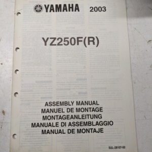 Yamaha Dealer Assembly Manual Motorcycle 5Ul-28107-70 Yz250F(R) 2003