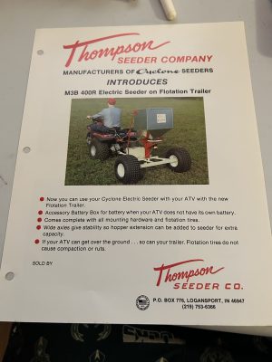 Thompson Seeder Company M3B 400R Electric Floatation Trailer Sales Brochure