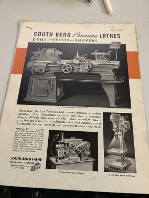 South Bend Precision Lathes Drill Presses Shapers Sales Brochure Parts List 1951