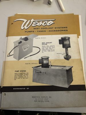 Wesco Mist Coolant Systems Pumps Tank Sales Brochure Literature Pumping 1963