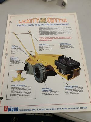 Lickity Stump Cutter Sales Brochure Sc-108 Piqua Engineering Inc