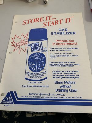 Store It Start It Gas Stabilizer American Grease Stick Company Sales Brochure