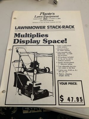 Plantes Lawn Equipment Lawmower Stack-Rack Sales Brochure Display Space