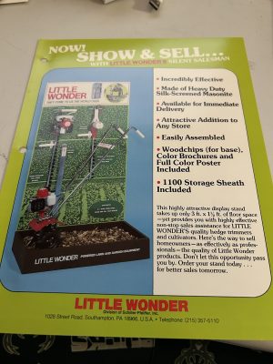 Little Wonder Display Case Sales Brochure Silent Salesman Show & Sell