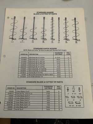 Hoffco Standard Earth Augers Blade & Cutter Tip Parts Manual List Book Catalog