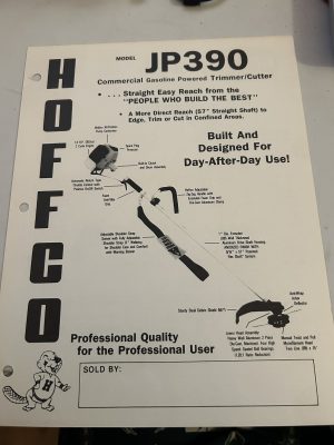 Hoffco Jp390 Gasoline Powered Trimmer/Cutter Sales Brochure 1.5 Hp 30.5Cc