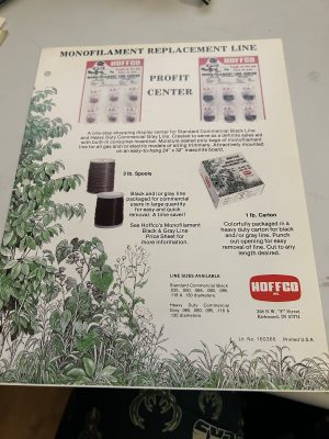 Hoffco Monofiliment Replacement Line Sales Brochure 3 Lb Spools 1Lb Carton