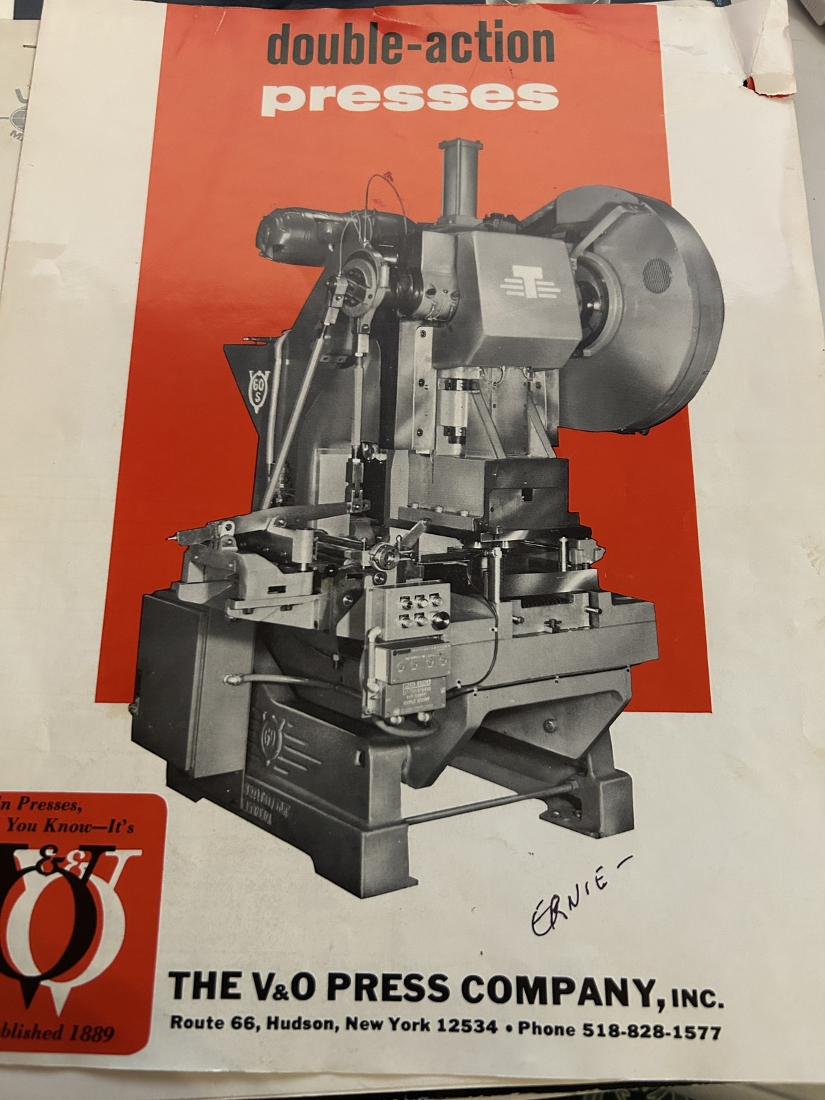 V&O Press Company Double Action Mechanical Flywheel Presses 110-St 75-St 60-St