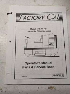 Factory Cat Operator Service Parts List Maintenance Book Diagrams Model 40 Hd