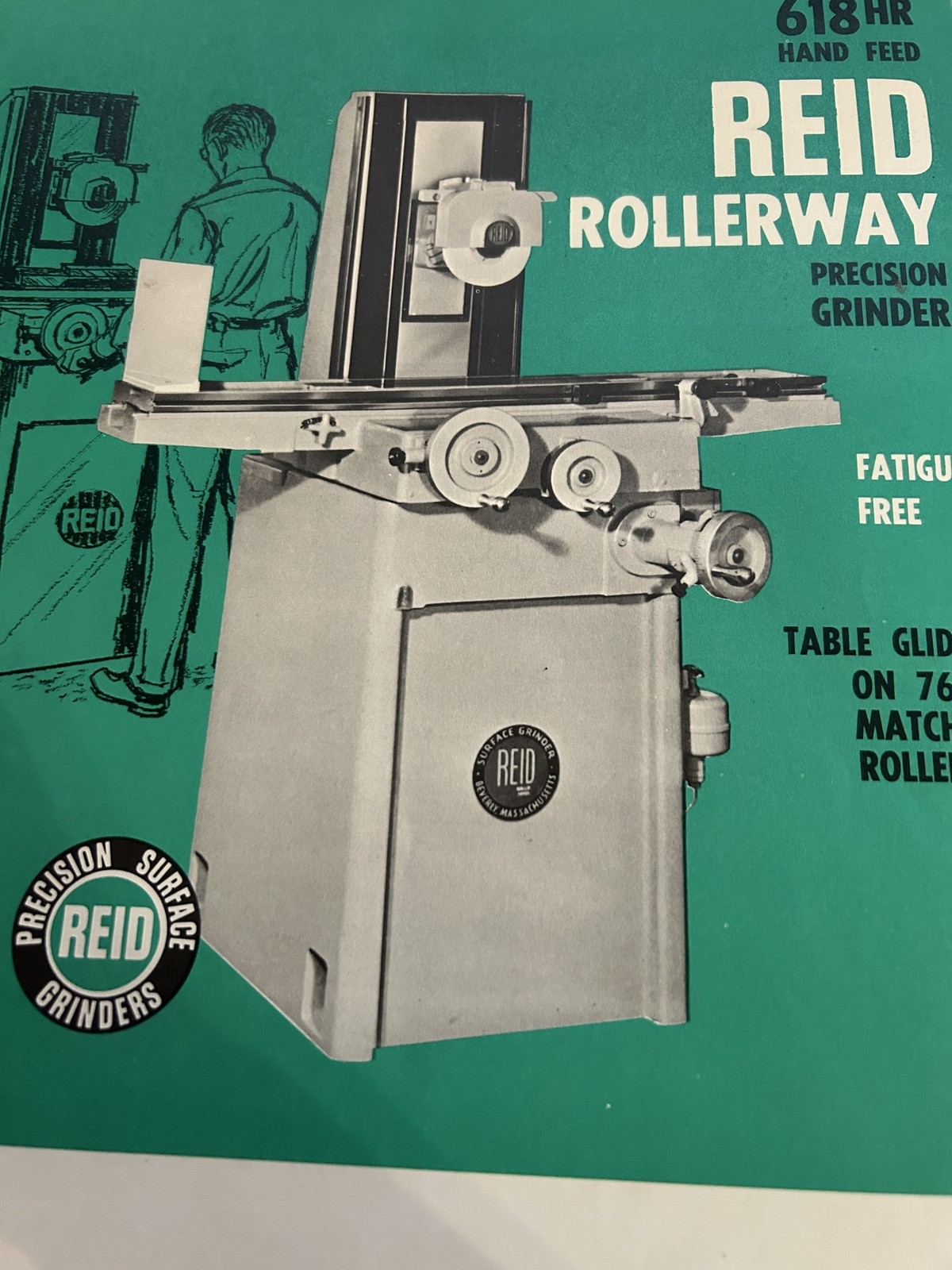 Reid Precison Surface Grinder 618-Hr Fatigue Free 76 Matched Rollers