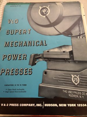 V&O Super-T Mechanical Power Presses 15-75 Tons St-101 Roller Gear Feed-O-Matic