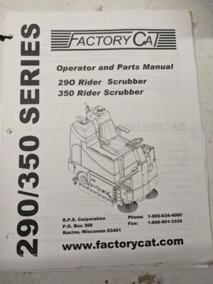 Factory Cat Operator Service Parts List Maintenance Book Diagrams Model 290 350
