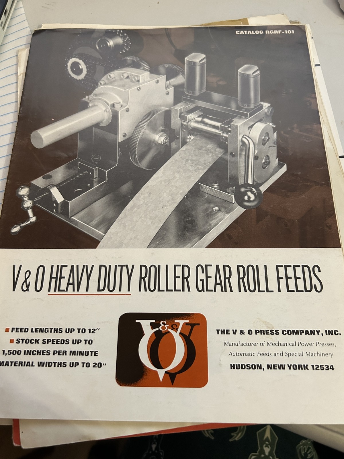 V&O Heavy Duty Roller Gear Roll Feeds Rgrf-101 Single Roller Double Roller