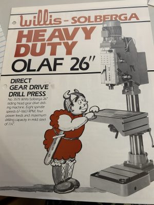 Willis-Solberga Heavy Duty Olaf 26? Direct Gear Drive Drill Press 3575 67-1663