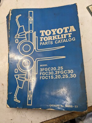 Toyota Forklift 3 Fgc 20 25 30 02- Fdc 15 Parts Catalog List Book 1977