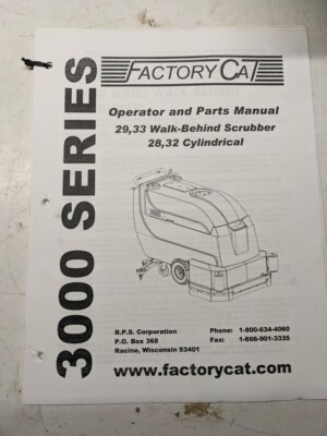 Factory Cat Operator Service Parts List Maintenance Book Diagrams 3000 Series