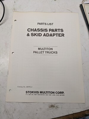 Multiton Parts List Book Manual Pallet Trucks Mppl-2 Chassis & Skid Adapter
