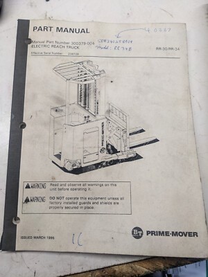Bt Prime Mover Electric Reach Truck Fork Lift Rr-30 Rr-34 1995 238728 Stand