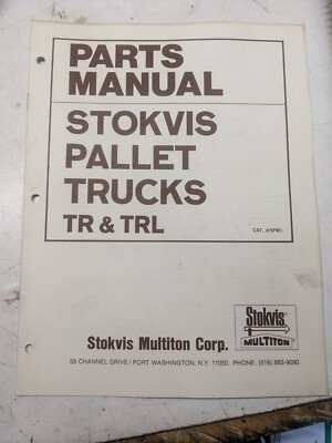 Multiton Stokvis Pallet Trucks Tr Trl Parts Manual List Book Spm1