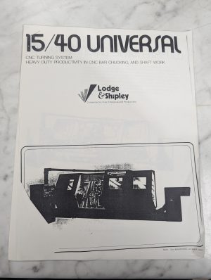 15/40 Universal Cnc Turning System Lodge & Shipley Sales Brochure Cnc