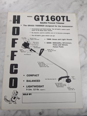 Hoffco Gt160Tl Grass Trimmer Sales Brochure Information Sheet Gasoline