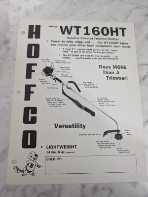Hoffco Wt160Ht Gasoline Powered Grass Trimmer Sales Brochure Information Sheet