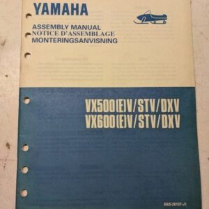 Yamaha Dealer Assembly Manual Snowmobile 8Ab-28107-J1 Vx500 Vx600 (E)V Stv Dxv